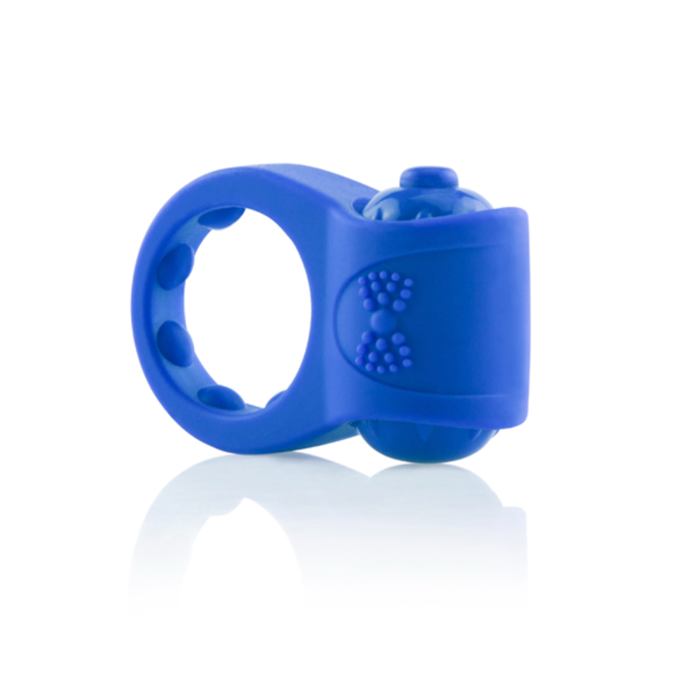Blue Screaming O Primo Tux anal rings set with three flexible silicone rings for enhanced comfort and fit.