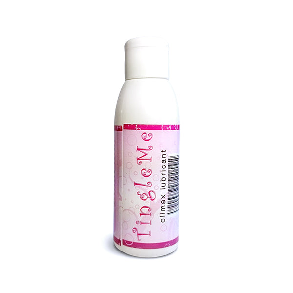Luvland Tingle Me Climax Lube bottle with label, clear liquid lubricant for enhanced sensual experience.