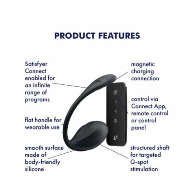 Black Satisfyer Ribbed Petal personal massager with textured ribbed design for enhanced stimulation.