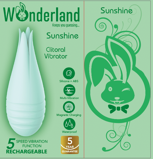 Wonderland Sunshine Rechargeable Green light bulb with sun design, energy-efficient LED, ideal for eco-friendly lighting.