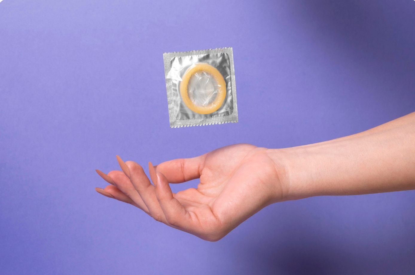 Unwrapped studded condoms