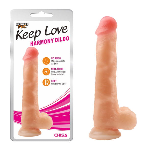 Chisa Keep Love Harmony Dildo in smooth, realistic silicone with dual stimulation design, shown in a natural pose.