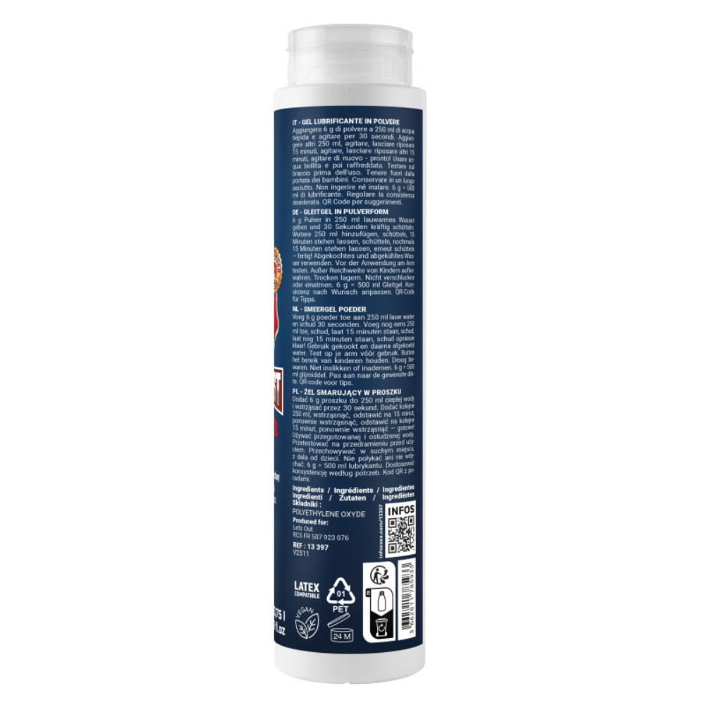 Luvland Fuck & Fist Ff Powder packaging with product label visible, featuring a black and white design.
