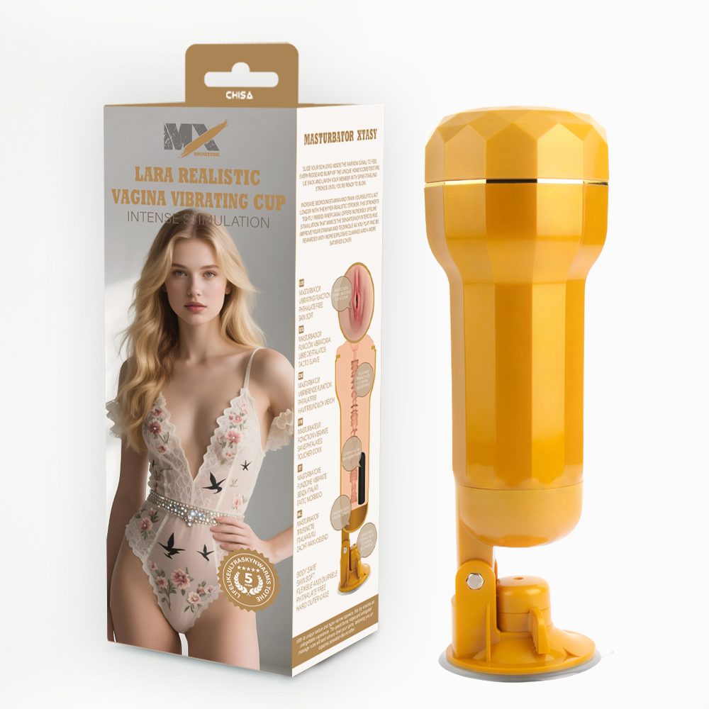 Chisa Mx Signature Lara realistic vagina cup, rechargeable sex toy with detailed design and lifelike features for adult pleasure.