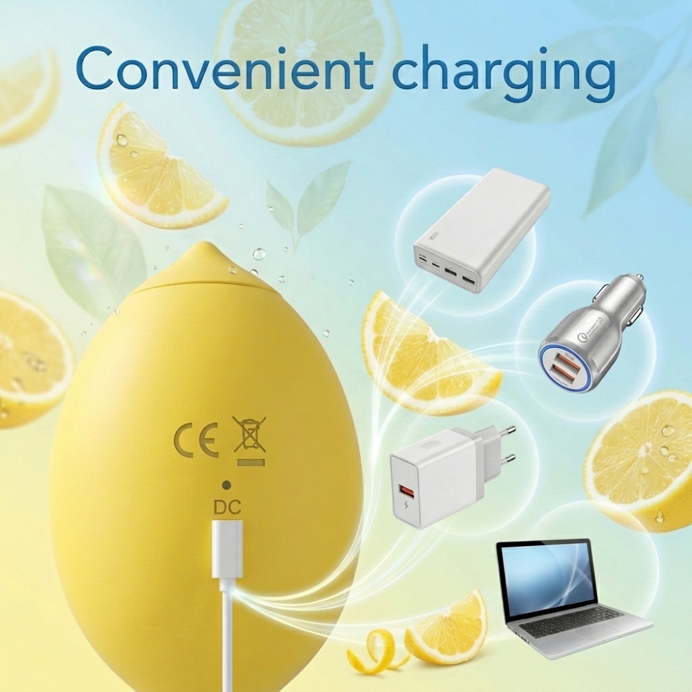 Luvland Lemon 10 Function Rechargeable Yellow kitchen blender with multiple speed settings and sleek yellow design.