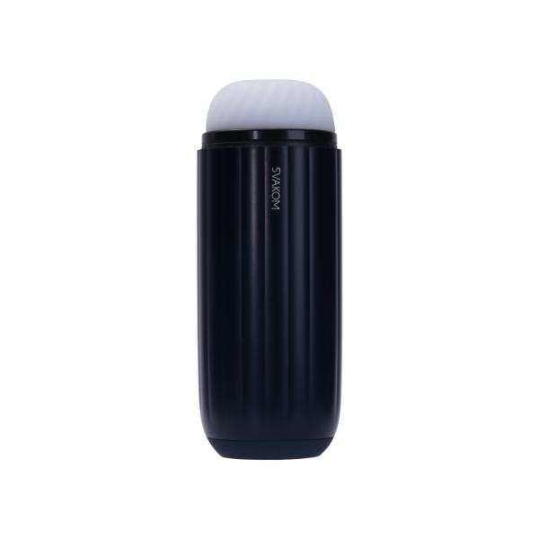 Dark blue Svakom Sam Neo 2 Pro personal massager with ergonomic design and smooth surface, shown in close-up.