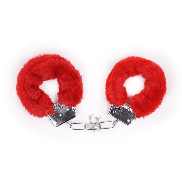 Red 5-piece Be Naughty Bondage Set by Ideal Leather, includes restraints and accessories for adult BDSM play.