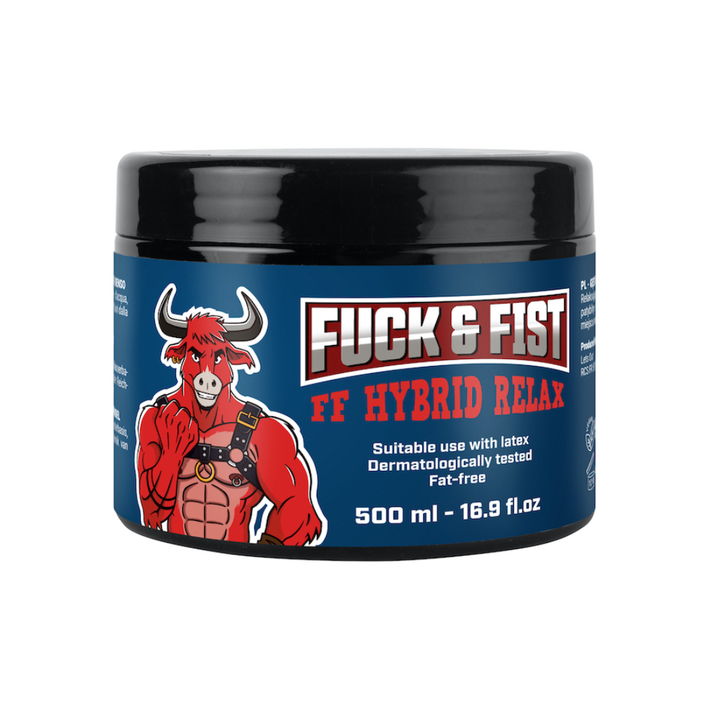 Luvland Fuck & Fist Ff Hybrid Relax 500ml bottle with label and cap, designed for intimate lubricant use