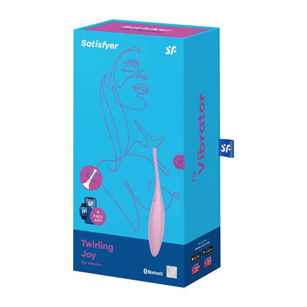 Satisfyer Twirling Joy personal massager with colorful, twisting design and smooth silicone surface for intimate pleasure.