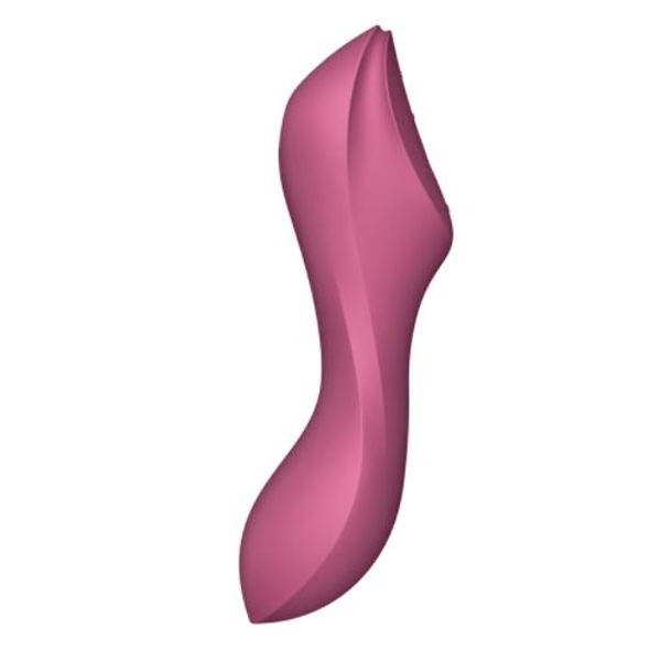 Satisfyer Curvy Trinity 3 Red sexual wellness toy with ergonomic design and smooth surface, shown in vibrant red color.