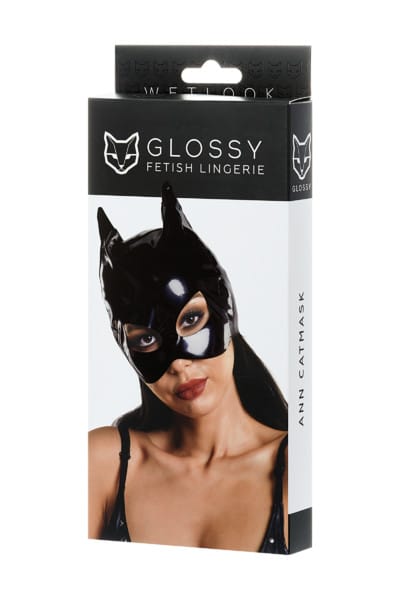 Glossy Ann Catmask OS by Toyfa, a shiny, playful cat mask with detailed features and vibrant colors for costume or dress-up.