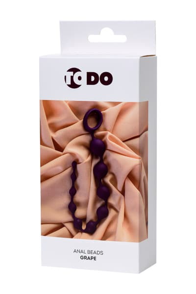 Luvland To Do Anal Beads Grape, purple silicone anal toy with smooth beads for adult pleasure and stimulation.
