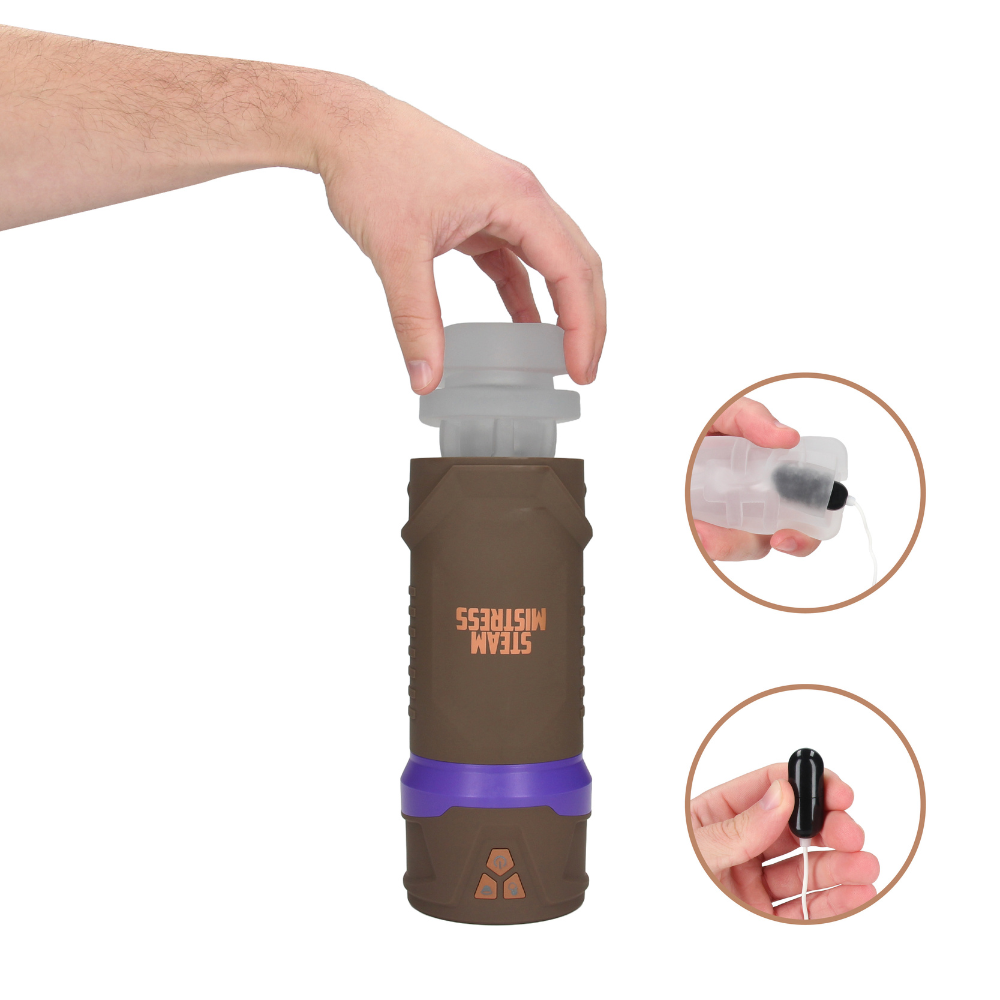 Masturs Misty Steam Mistress rechargeable vibrator by Shots featuring smooth design and adjustable settings.