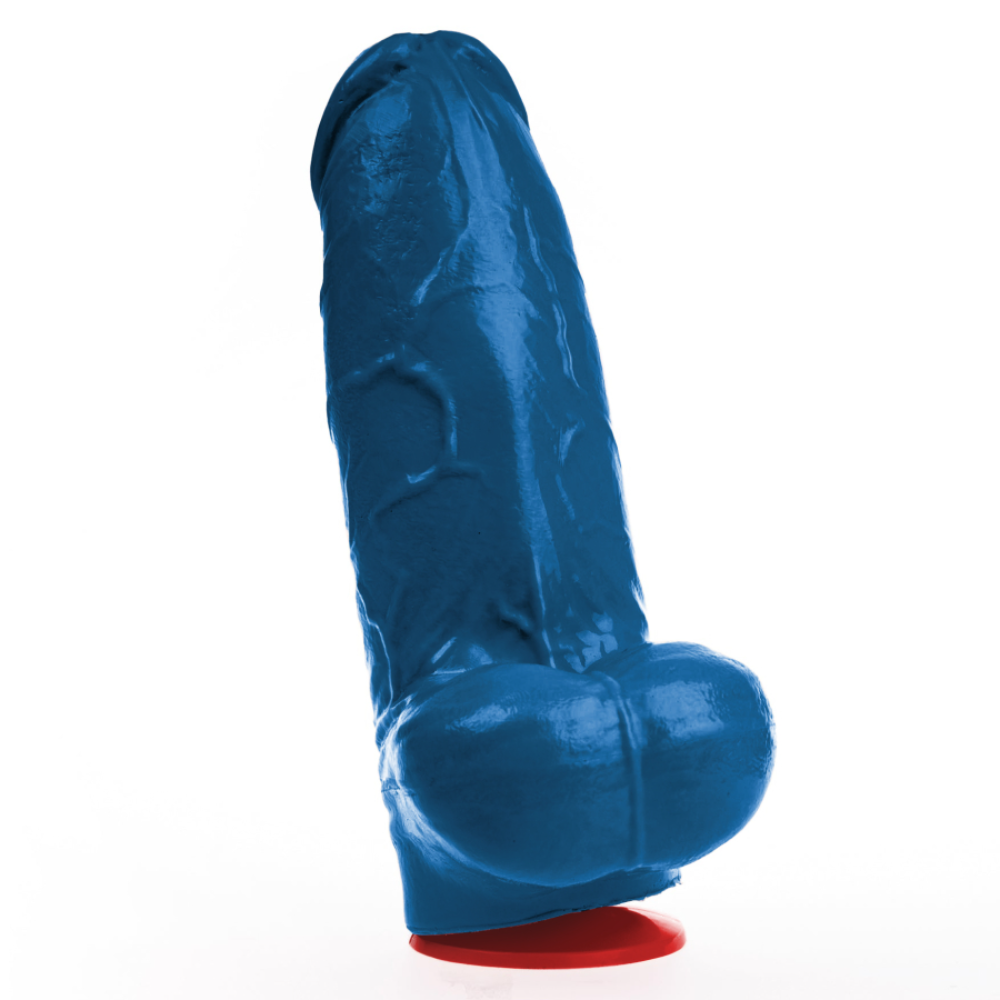 Blue Fuck & Fist Freyer dildo with balls, 7.09 inches, from Luvland, featuring realistic design and detailed textures.