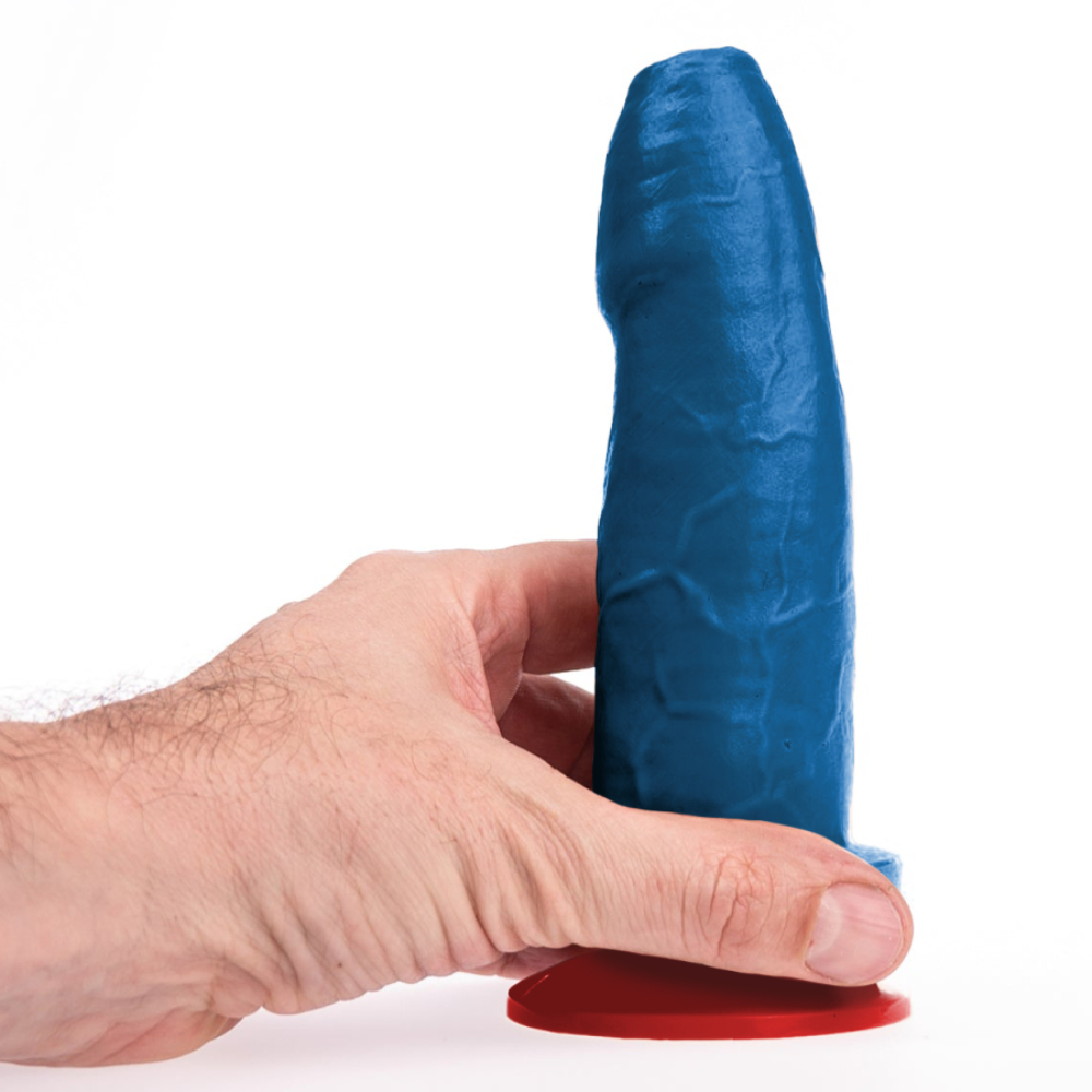Blue Magni dildo by Luvland, featuring realistic details and a sturdy base, designed for enhanced pleasure and comfort.
