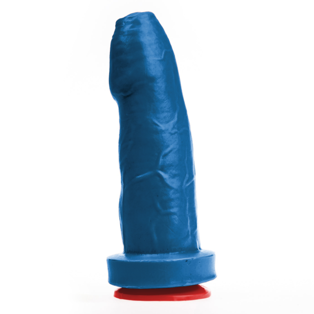 Blue Fuck & Fist Magni dildo by Luvland, featuring realistic design and textured surface, suitable for intimate pleasure.