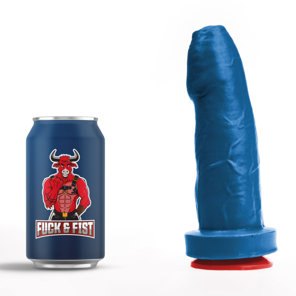 Blue Fuck & Fist Magni dildo by Luvland, featuring realistic design and detailed texture for adult pleasure.