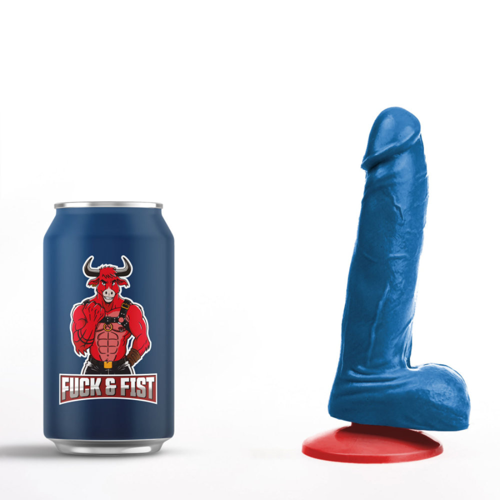 Blue Fuck & Fist Hoenir dildo with balls from Luvland, featuring realistic design and textured surface for enhanced sensation.
