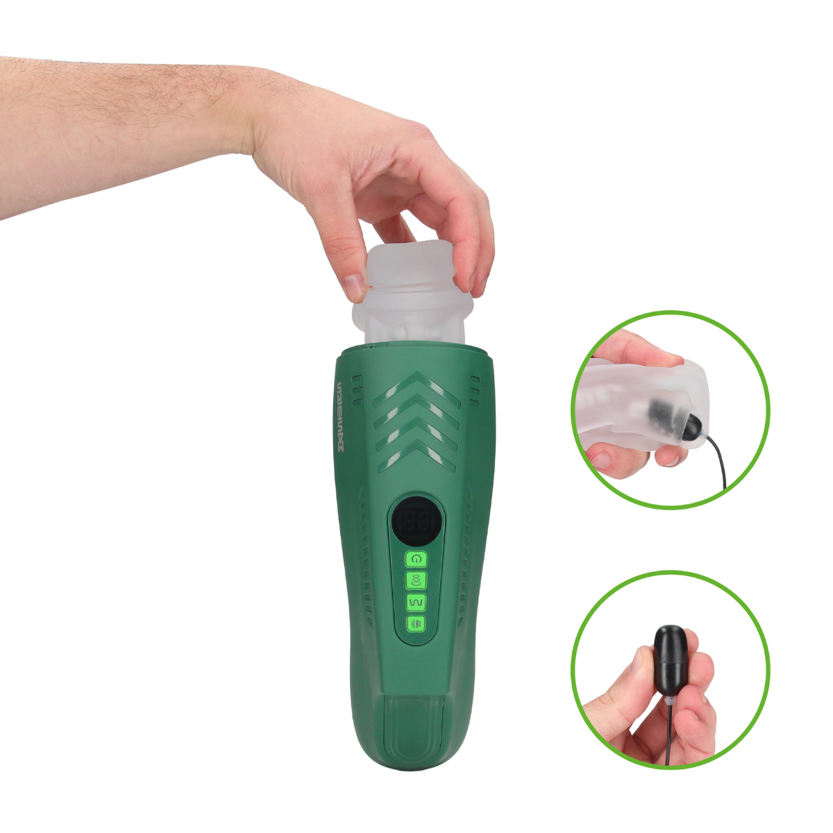 Shots Masturs Ayla Forest Warrior rechargeable vibrator with textured surface and ergonomic design for enhanced pleasure.