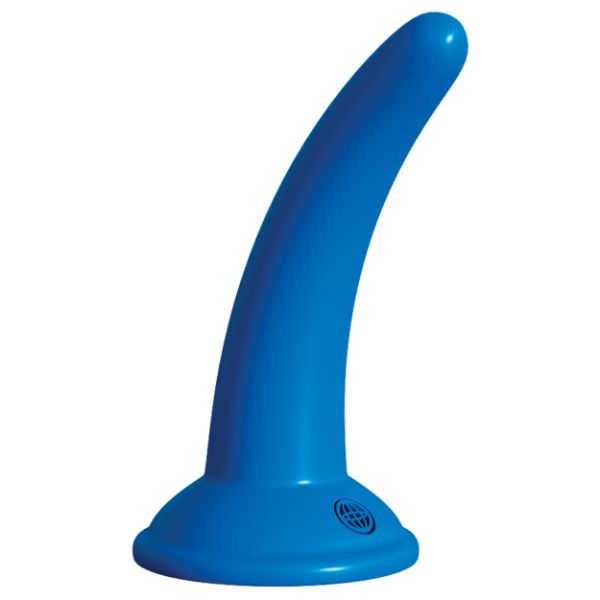 Blue and black Pipedream Fetish Fantasy Beginner's Strap-On for Him, featuring adjustable straps and a comfortable fit.