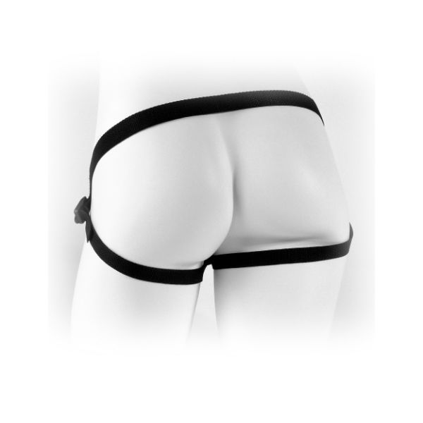 Pipedream Fetish Fantasy Series beginners harness with three O-rings, black adjustable strap bondage accessory.