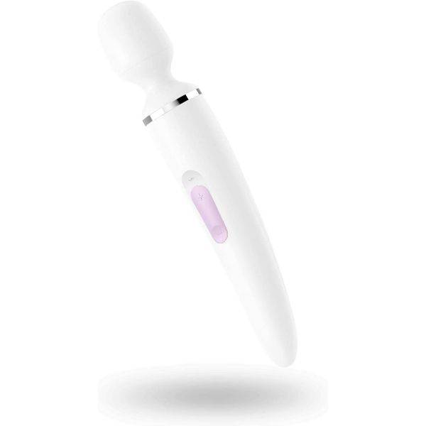 Satisfyer Wand-er women personal massager with ergonomic handle and smooth silicone head for targeted relaxation and pleasure.
