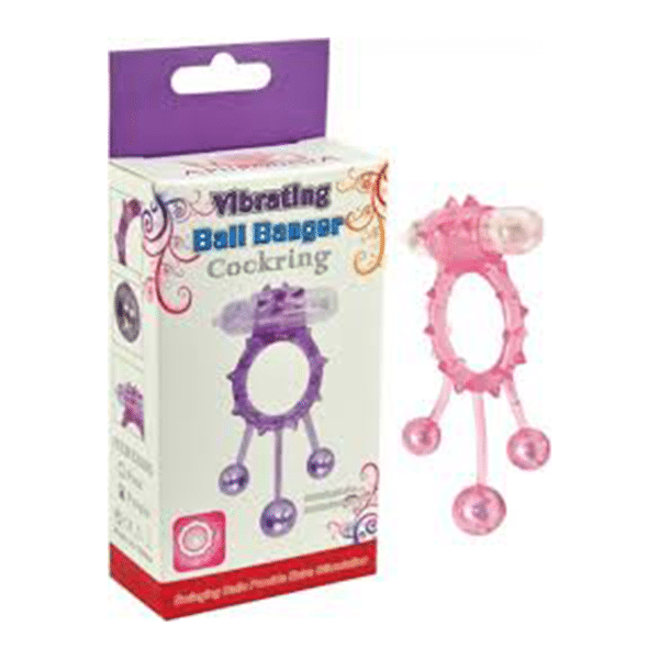 Howells Ball Banger Cock-Ring with three balls, black silicone, designed for enhanced pleasure and secure fit.