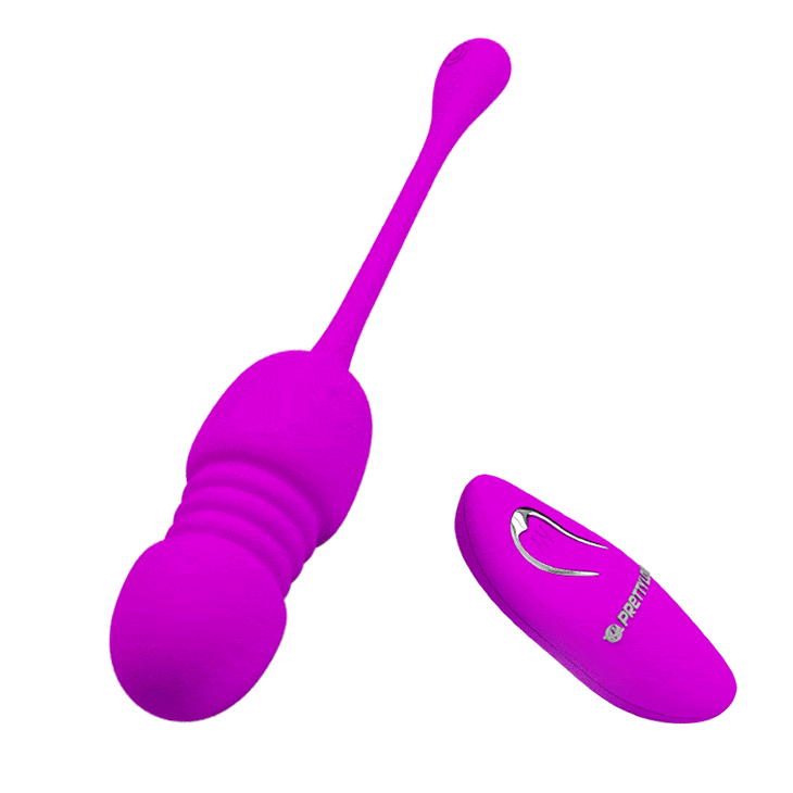 Pretty Love Callieri thrusting egg rechargeable vibrator with textured surface and remote control for pleasure and stimulation.