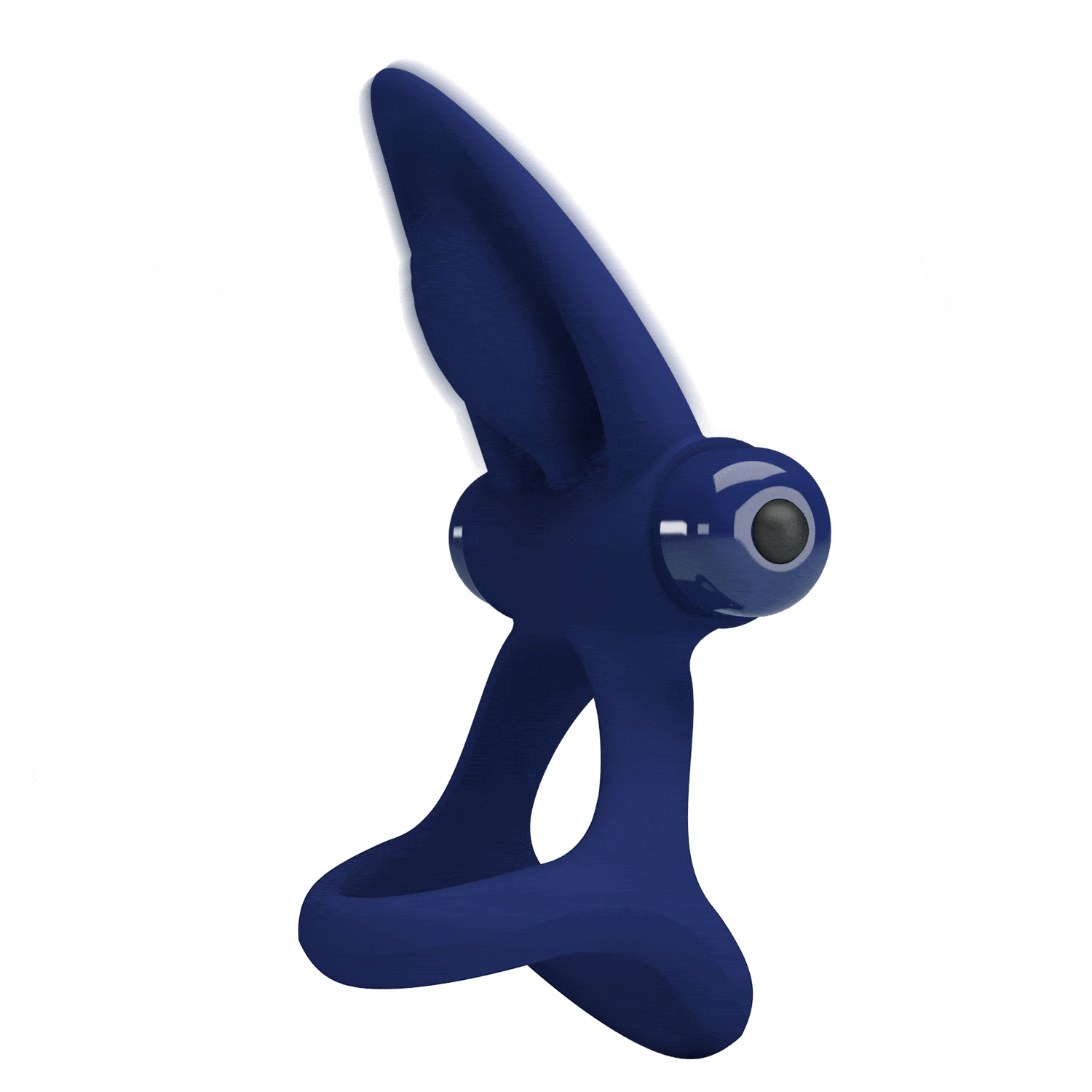 Pretty Love Mat Powerful Ring Blue, a blue vibrating ring for couples, shown in motion with textured details and sleek design.