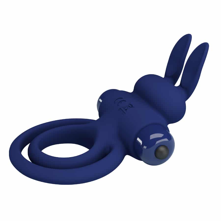 Pretty Love Darey powerful blue ring with intricate design, showcasing a sleek, modern jewelry piece on a white background.