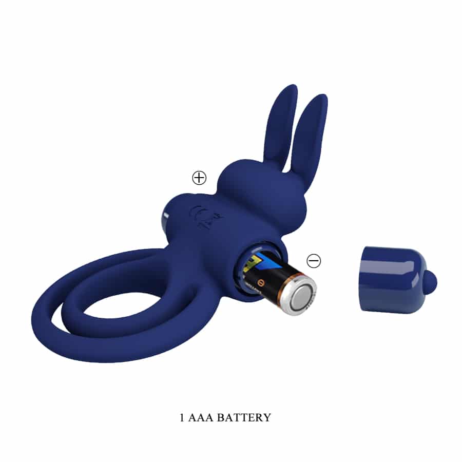 Pretty Love Darey powerful blue ring showing a sleek design with a prominent blue gemstone setting.