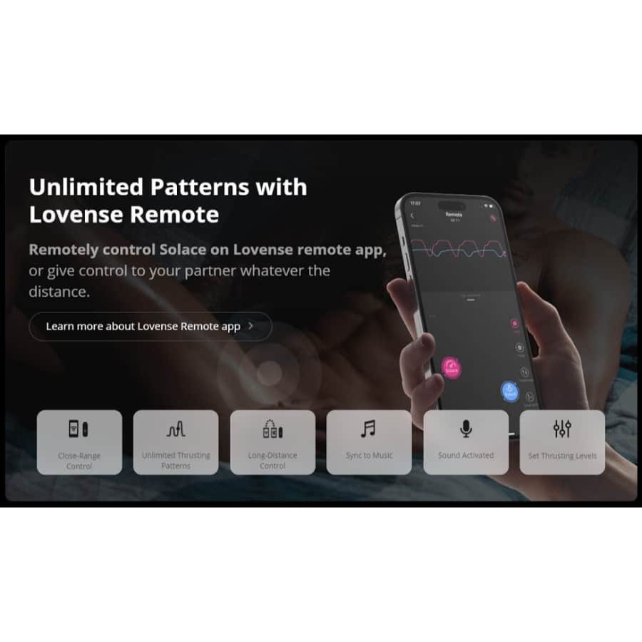 Luvland Solace Bluetooth automatic thrusting male masturbator with realistic interior design and sleek exterior.