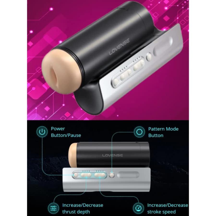Lovense Solace Pro app-controlled male masturbator with realistic design and sleek exterior, perfect for private pleasure.