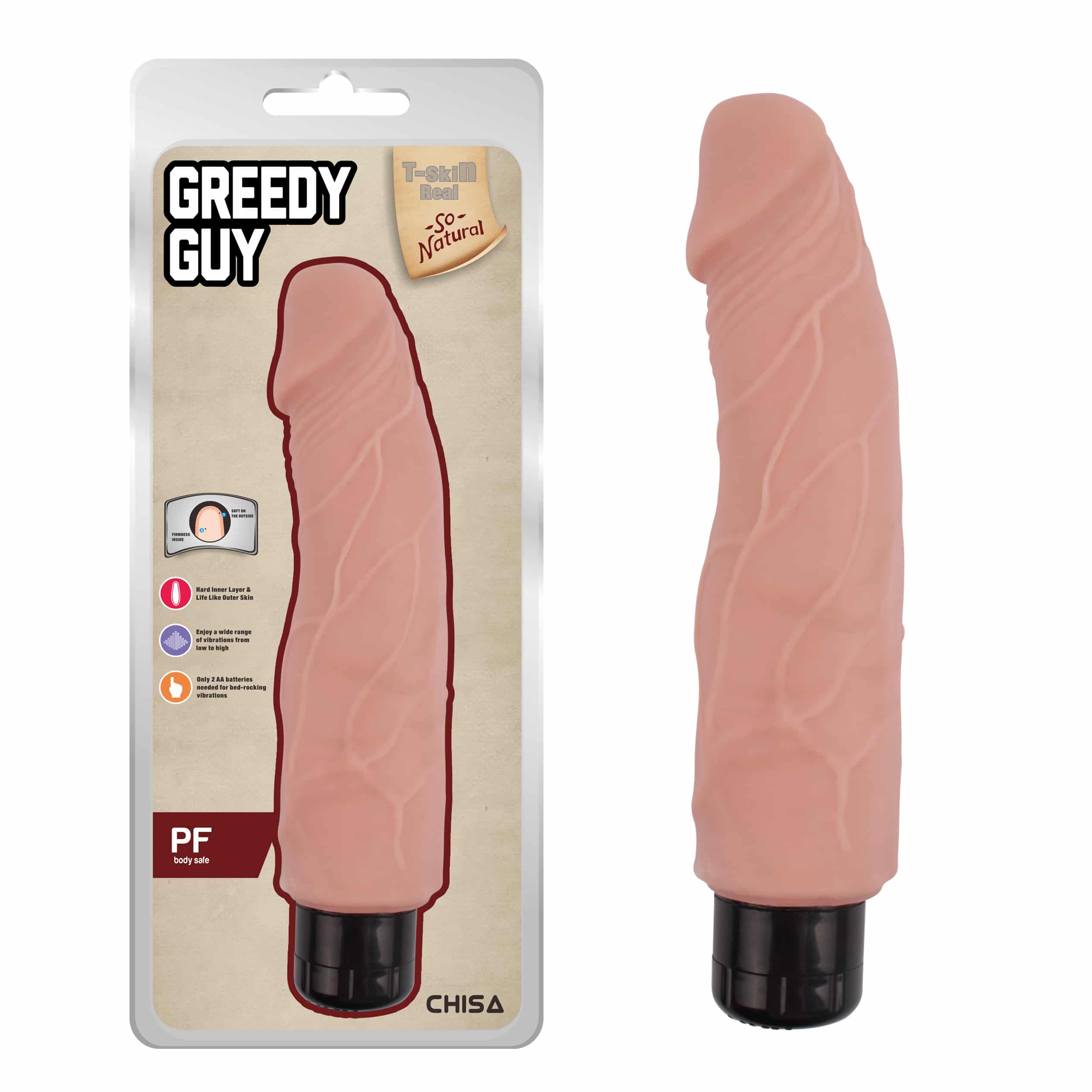 Luvland Chisa Greedy Guy Flesh adult toy with realistic design and detailed features for pleasure and intimacy.