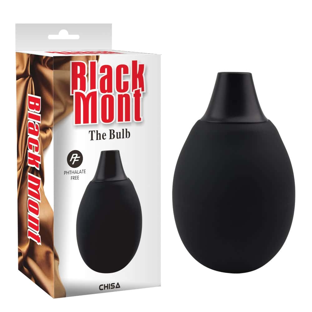 Black Mont The Bulb by Chisa, modern decorative light fixture with sleek black design and bulb-shaped shade.