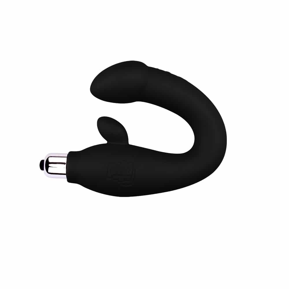 Black Mont P-Spot Perineum Massager by Chisa, smooth curved design for prostate and perineum stimulation, shown on a plain background.