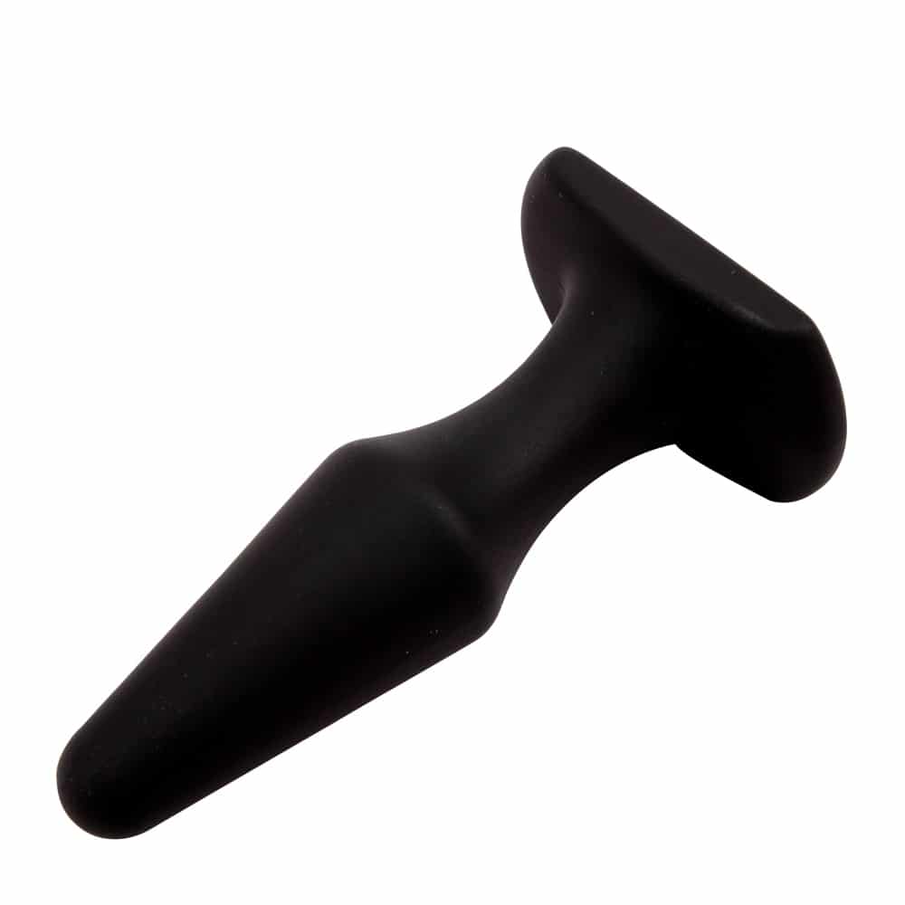Black Mont M silicone plug by Chisa, showing a smooth, tapered anal toy with a sturdy base and sleek design.