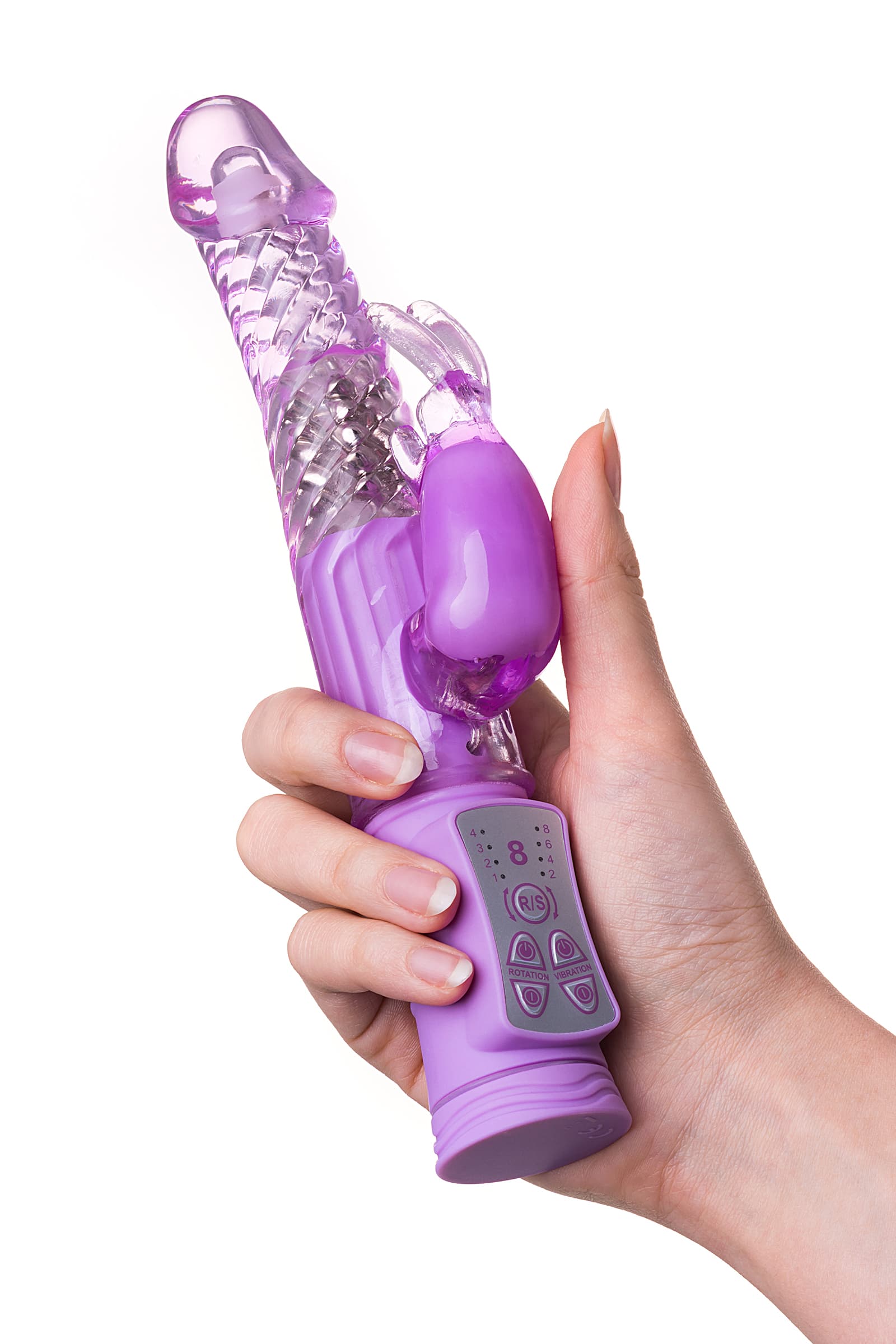Pink Toyfa high-tech rabbit vibrator, 22.5cm, with detailed features visible in the image.