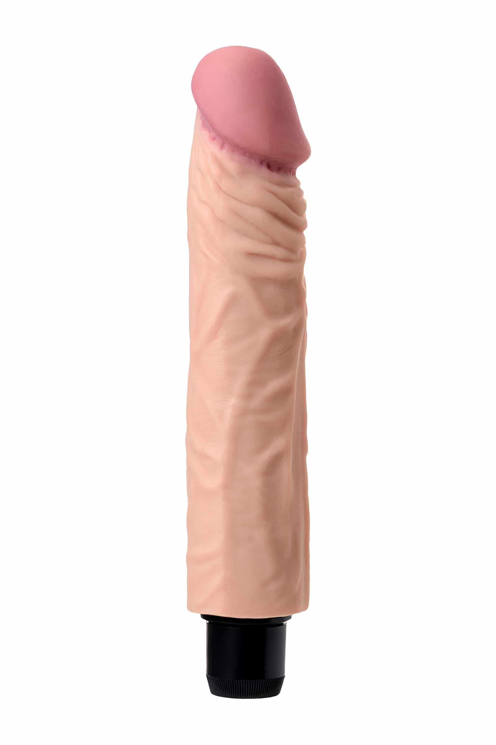 Toyfa Toys Rican 22.5cm multi-speed flesh vibrator showing textured surface and control buttons on a clean background.