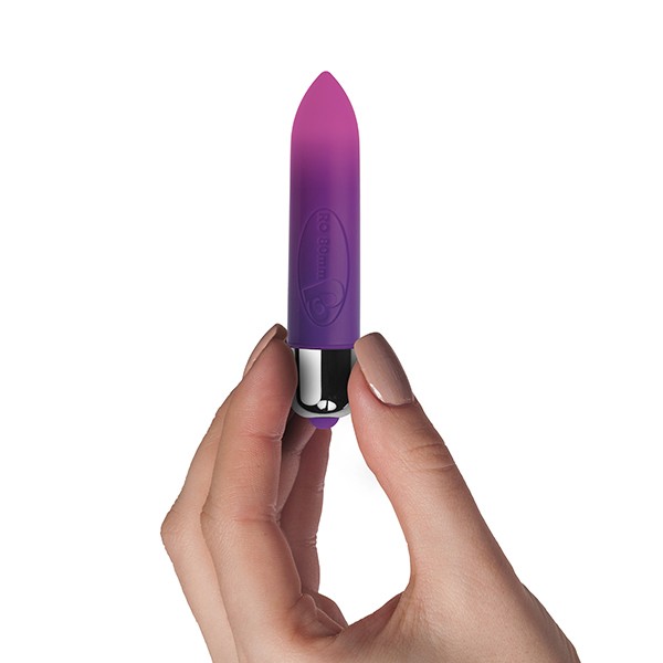 Luvland RO-80mm 7 Speed Colour Me Orgasmic vibrator with textured surface and ergonomic design for pleasure.