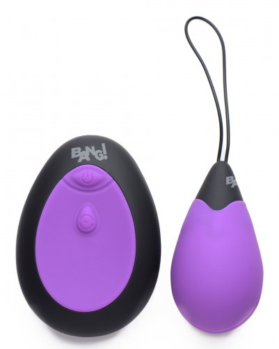 XR Bang Ultra Powerful Rechargeable Egg vibrator in purple, showcasing its smooth surface and compact design.