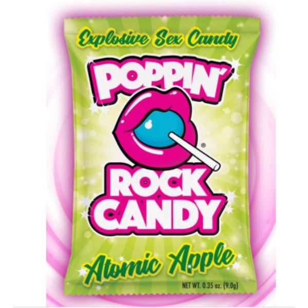 Colorful Luvland Poppin Rock Candy Fruit Stand with assorted fruit-shaped rock candies displayed in a stand.