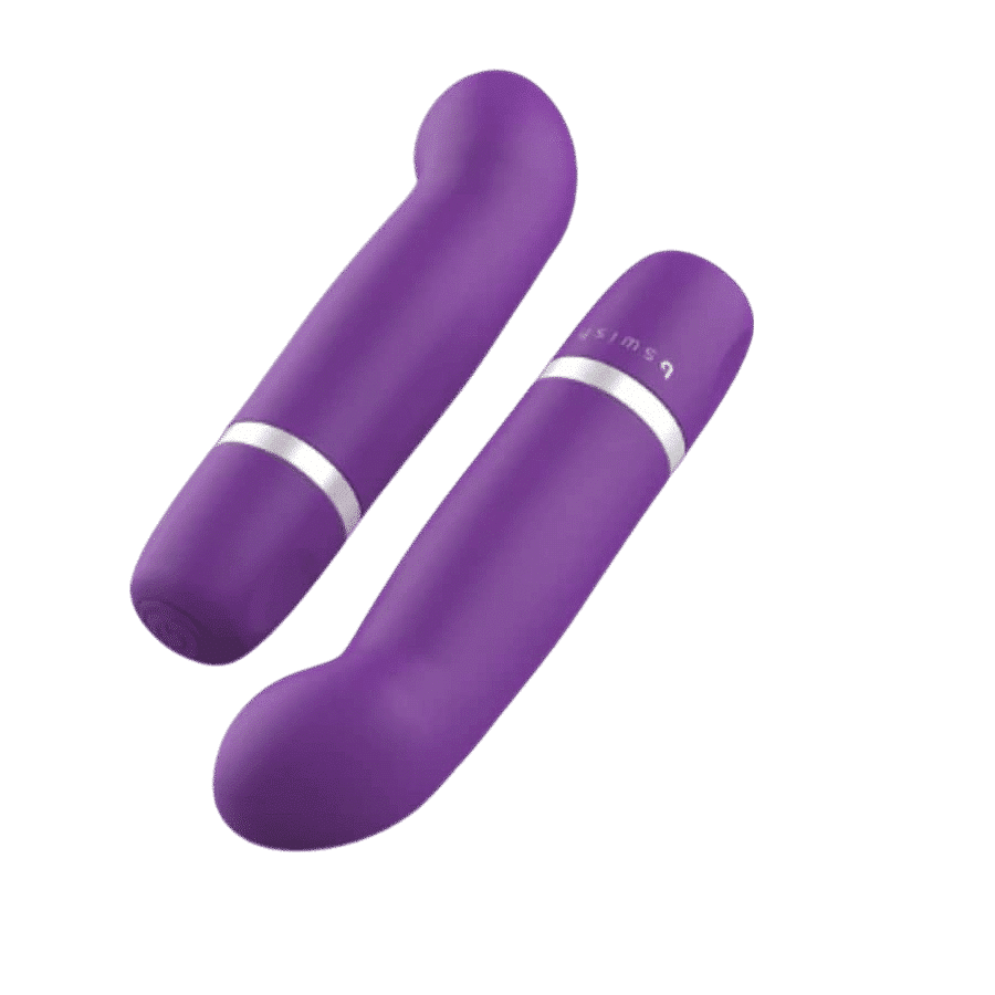 bSwish Bcute Classic Curve Purple, a smooth purple personal massager with curved design, shown in a close-up image.