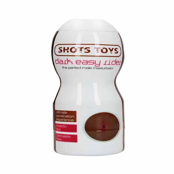 Dark Easy Rider Ass by Shots, realistic silicone adult toy with textured surface and detailed shape for intimate pleasure.