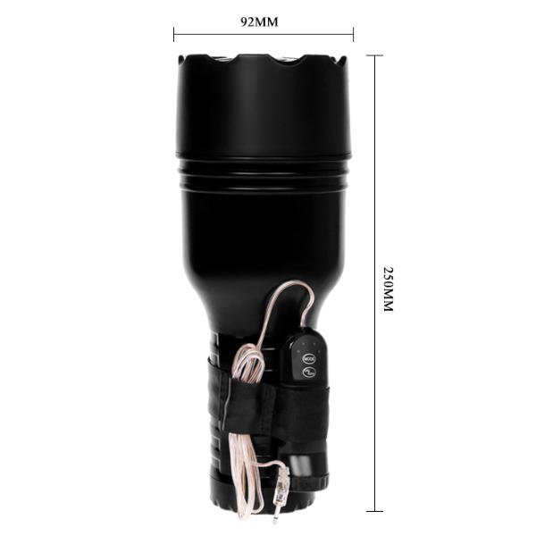 Pink Lady Masturbator by Luvland, realistic pink silicone sex toy with textured interior for pleasure, close-up view.