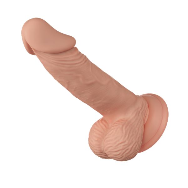Pretty Love Baile Beautiful Encounter Zebulon 7.6-inch flesh-colored dildo displayed on a white background.