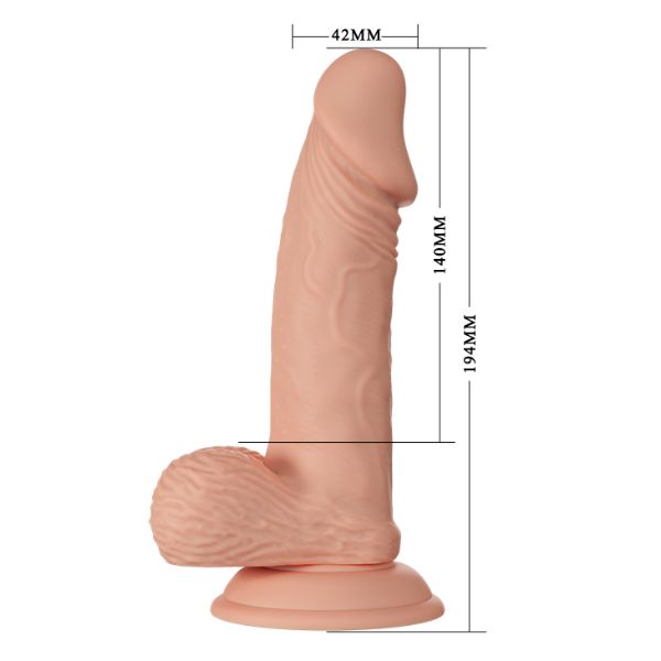 Pretty Love Baile Beautiful Encounter Zebulon 7.6-inch flesh-colored dildo with realistic design and smooth texture.