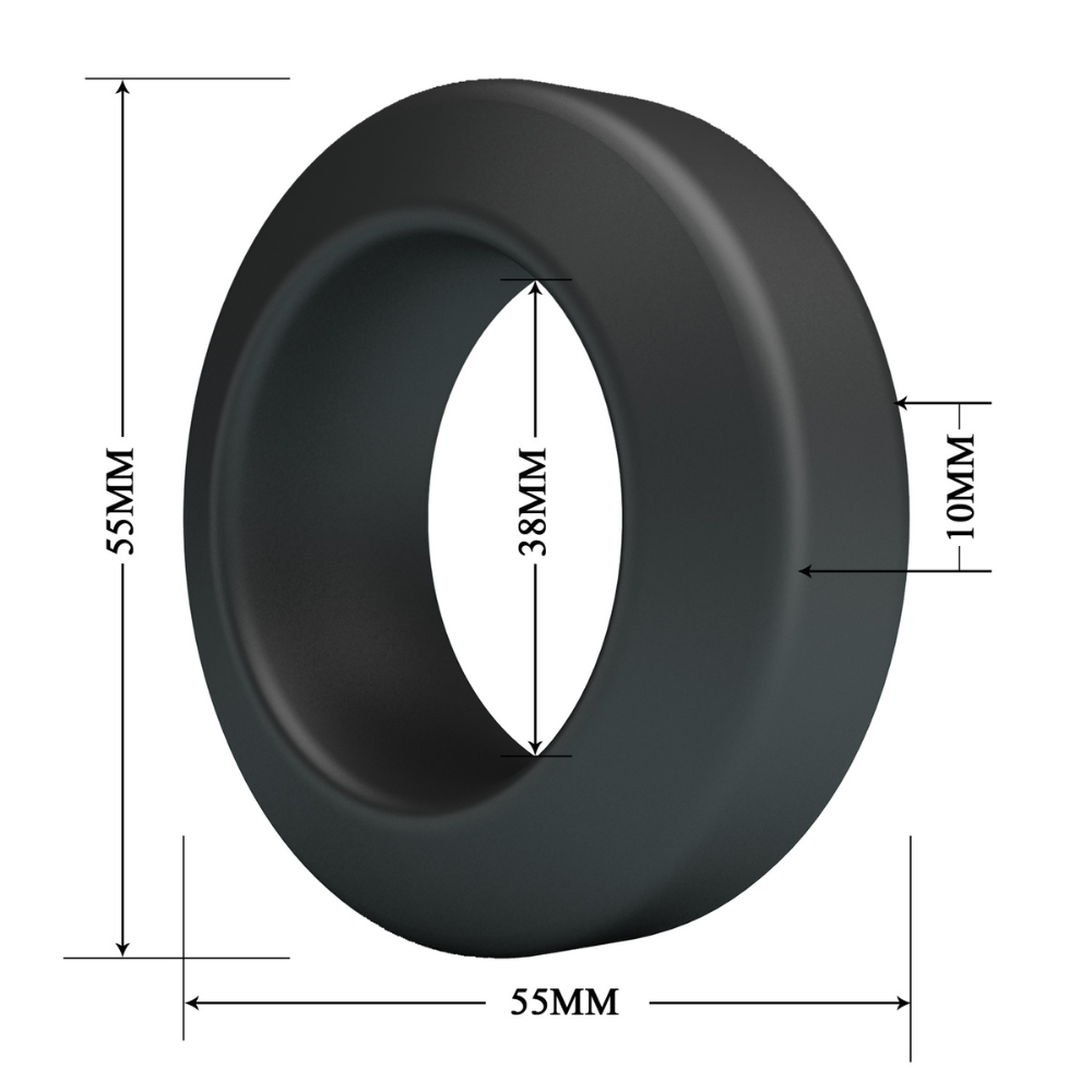 Black Crazy Bull Brodan cockring by Luvland, shown in a close-up image highlighting its sleek, stretchy design for enhanced pleasure.