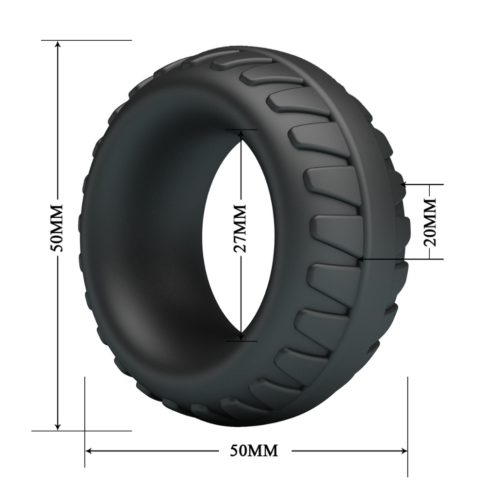 Black Dilson cockring by Luvland featuring a sleek, circular design for enhanced stimulation and fit.