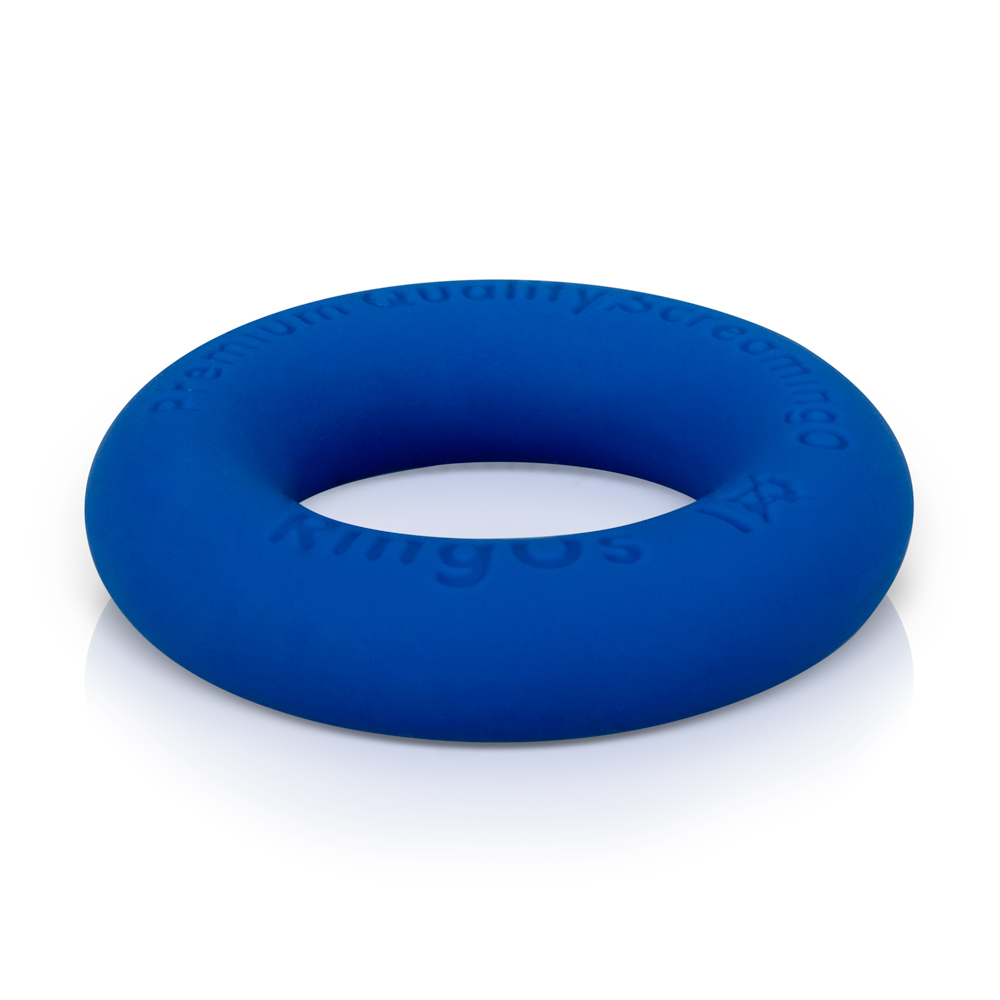 Screaming O RingO Ritz male cock ring made of flexible silicone, shown in black with textured design for enhanced pleasure.